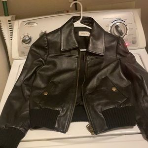 Size 2 never worn black leather coach jacket